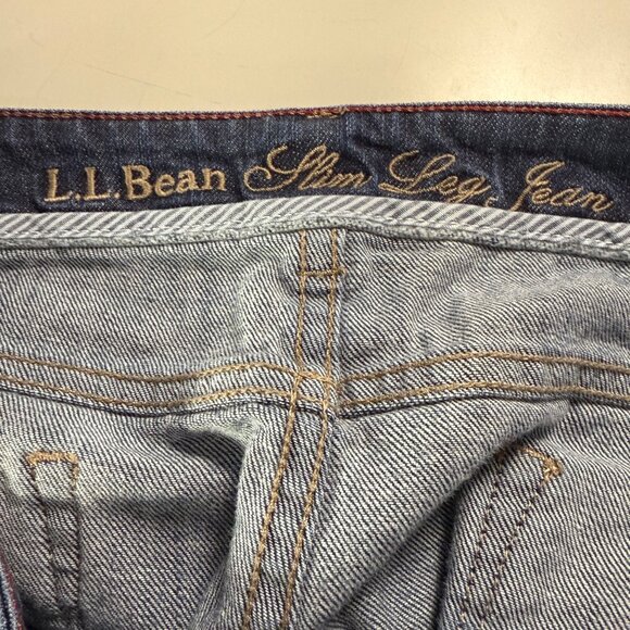 LL Bean Women’s Slim Leg Jean Favorite Fit Straight dark wash size 18 Tall - Picture 3 of 6